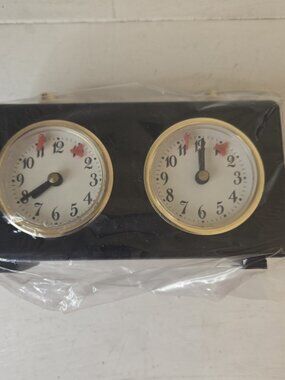 C.G.I. Chess Timer Black Plastic Manual Wind Up Operation New In Box